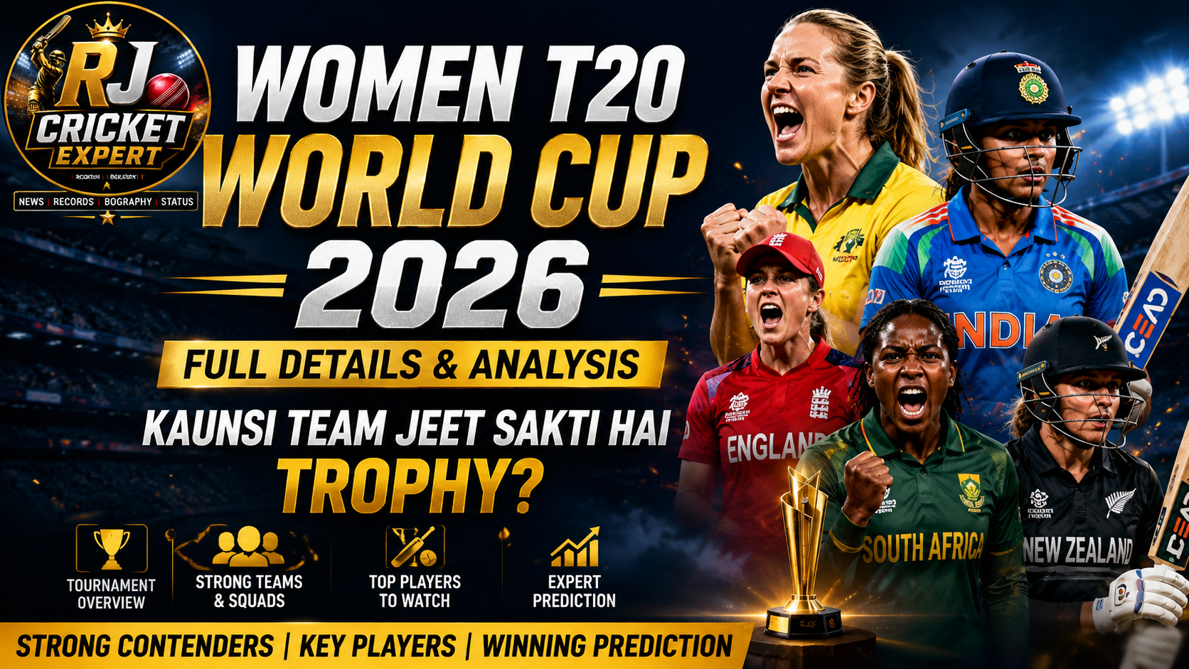 Women T20 World Cup 2026: Kaunsi Team Jeet Sakti Hai Trophy? Top Contenders, Squads, Prediction aur Full Analysis