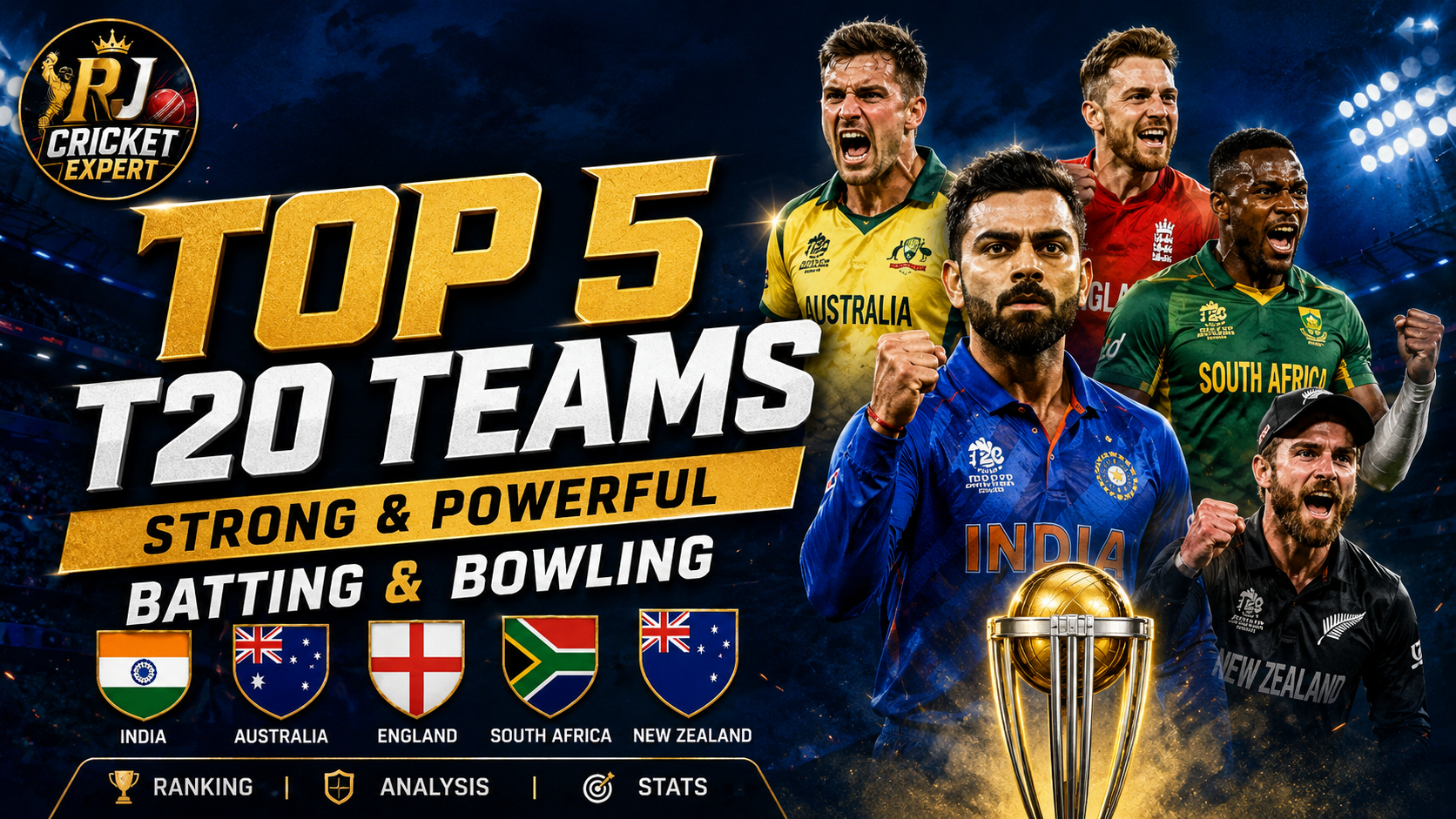 Top 5 Most Dangerous T20 International Teams in 2026 – Batting Aur Bowling Dono Mein Sabse Powerful!